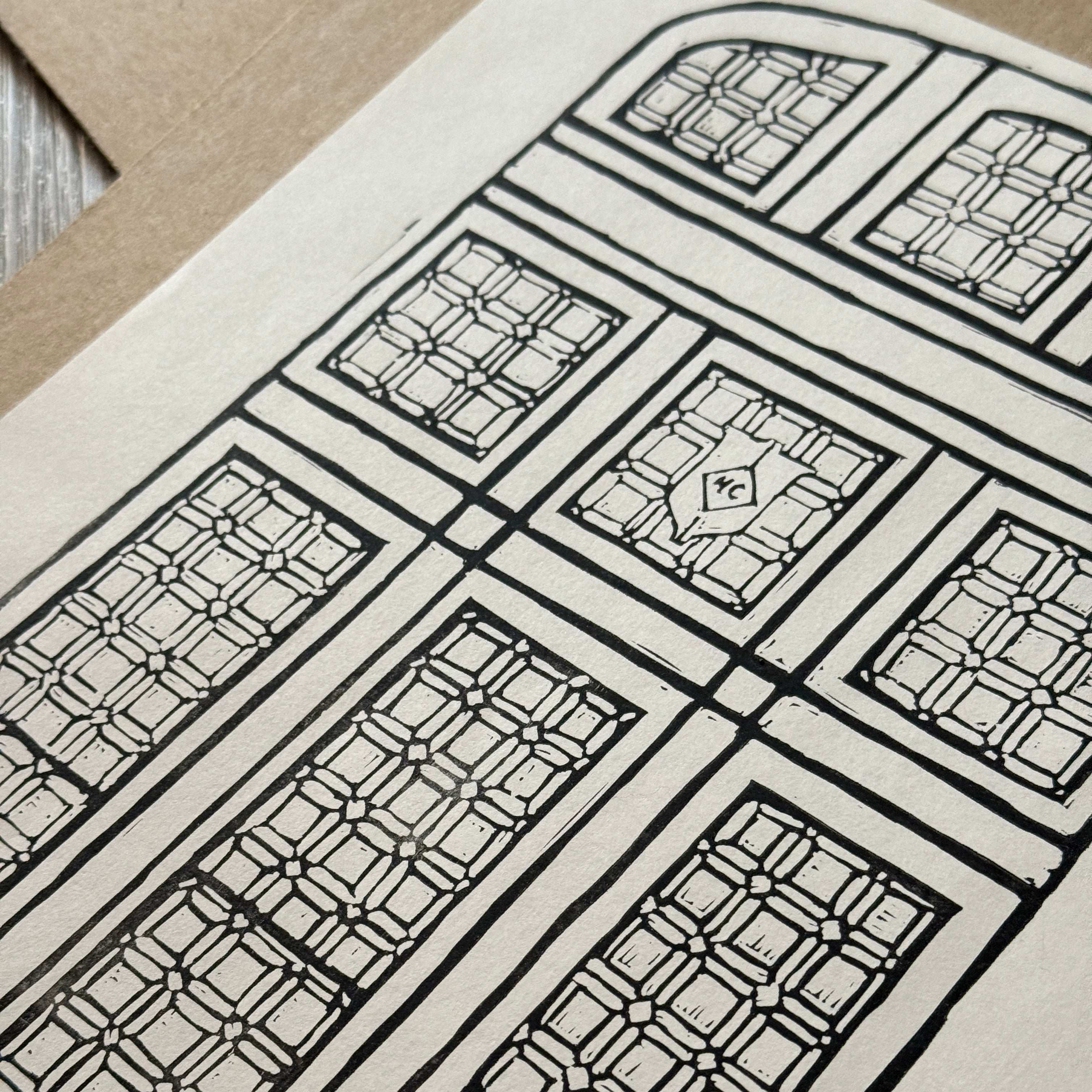 Century Club Window Block Print